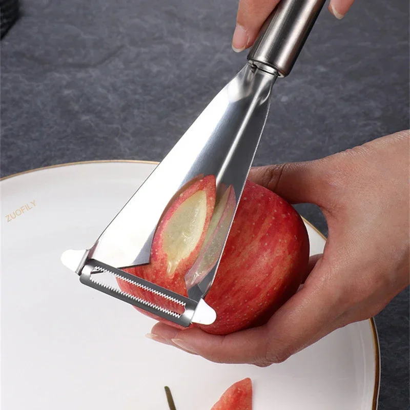 Triangular Apple Cucumber Carving Knife Stainless Steel Push Knife Peeling Scraper Chef Fruit Platter Artifact Food Carving Mold