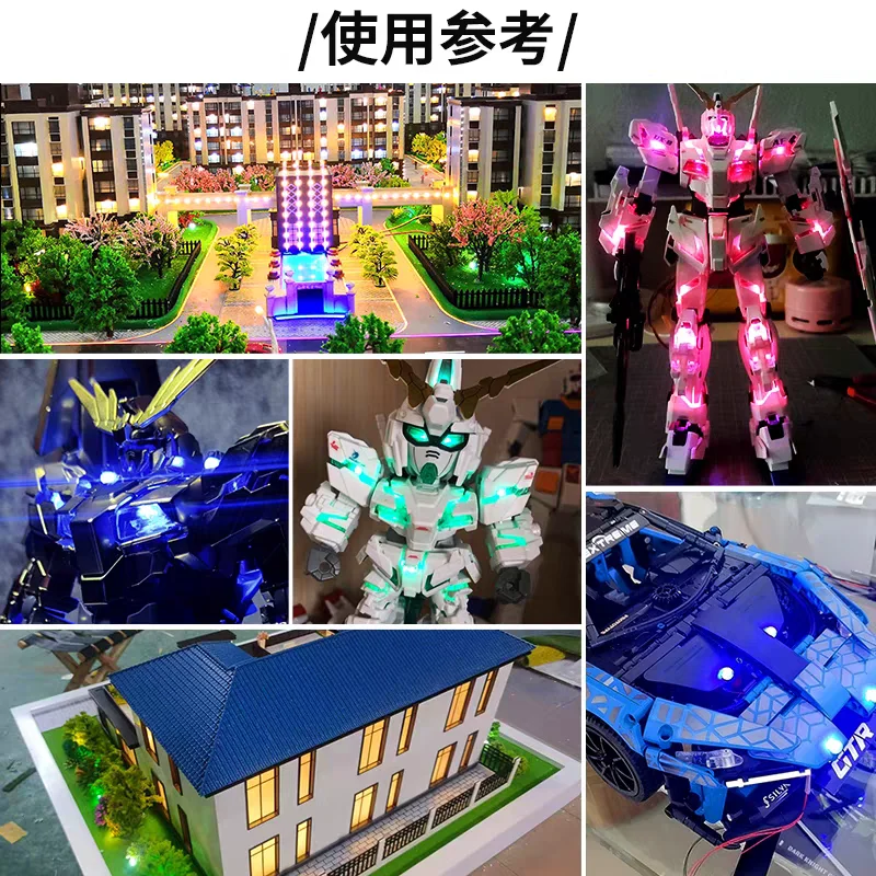 10개 0805 LED SMD 램프 유선 마이크로 리츠 LED 사전 납땜된 플래싱 라이트 유선 30CM 3V DIY 모델 제작/건담/자동차 장식