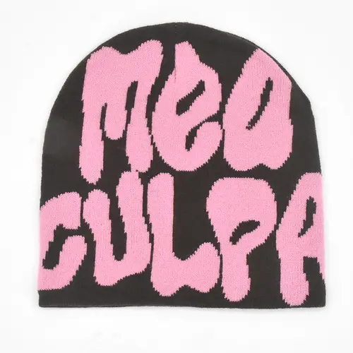 Mea Culpa Knitting Beanies Hat For Women Men Couple Y2K What's In Fashion Bonnet Kpop Wool Skullies Hoods Lady Caps Gorro шапка - Image 14