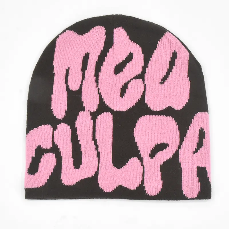 Mea Culpa Knitting Beanies Hat For Women Men Couple Y2K What's In Fashion Bonnet Kpop Wool Skullies Hoods Lady Caps Gorro шапка - Image 14