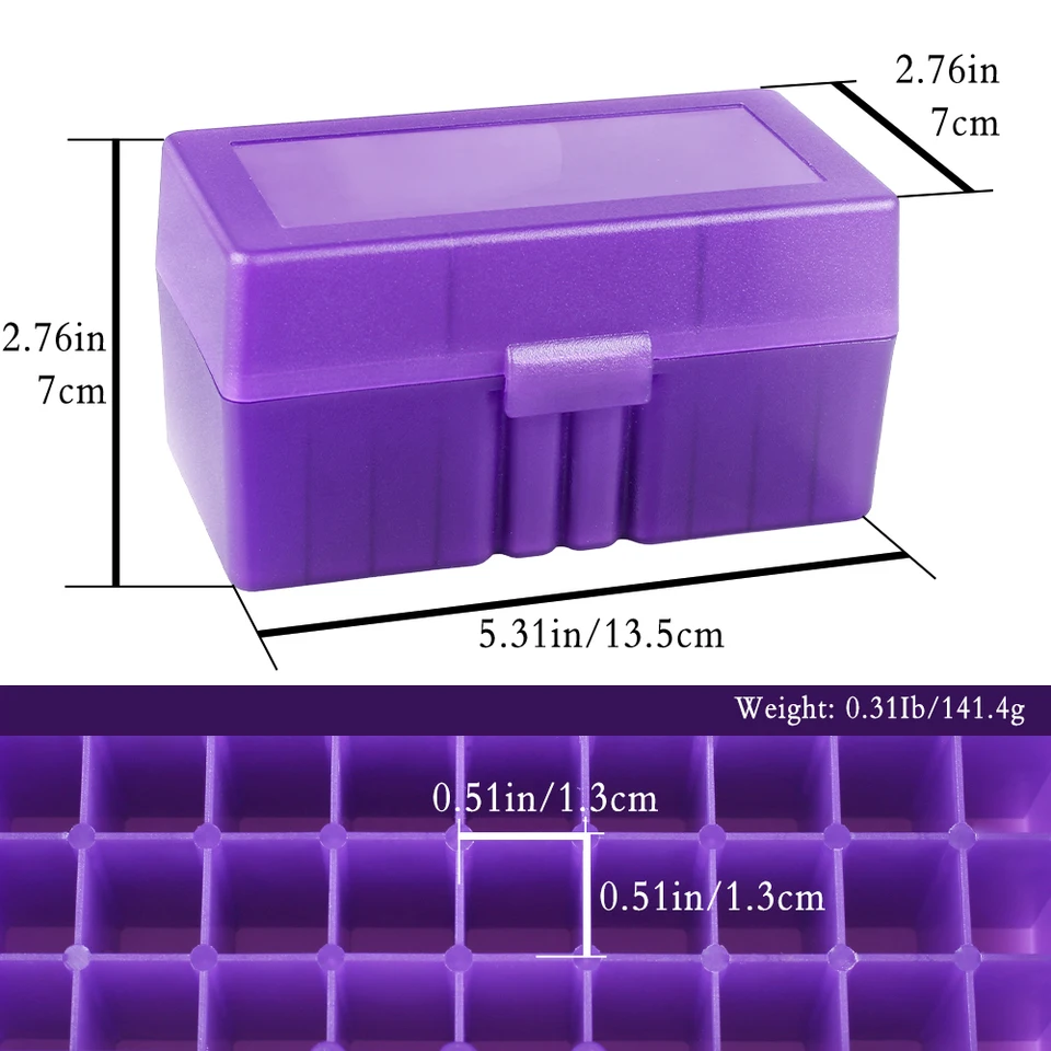 Plano Custodia per munizioni per fucile 22-50 cartucce, 50 colpi, Blu, Custodia per cartucce, porta proiettili, organizer per cartucce per fucile, porta munizioni per pistola
