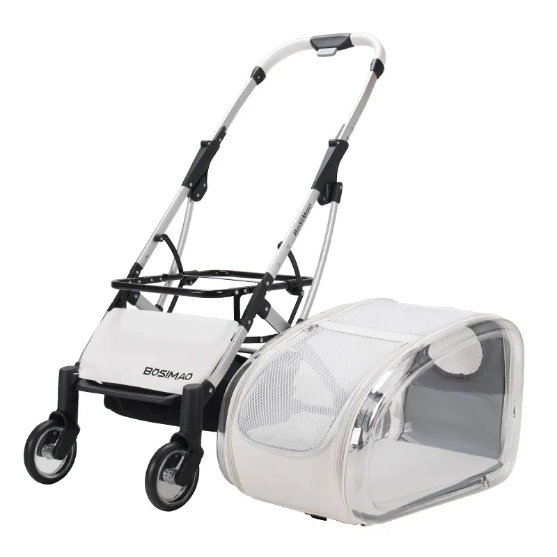 Transparent Pet Handcart for Commuting Small and Medium-sized Dog Drawn Carts Are Lightweight Breathable and Detachable