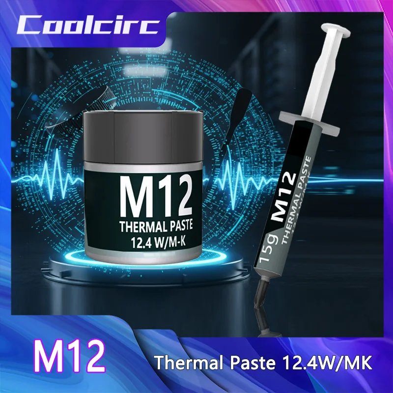 Coolcirc pâte de graisse en Silicone composé conducteur thermique 12.4 W/MK 1/4/8/15/30g avec grattoir pour jeu PC PS5 CPU GPU refroidissement