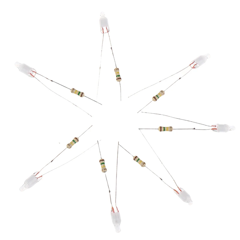 (HB05)20PCS 녹색 표시등 네온 라이트 사인 F4 네온라이트(저항기 포함) 4*10mm 글로우 램프 액세서리