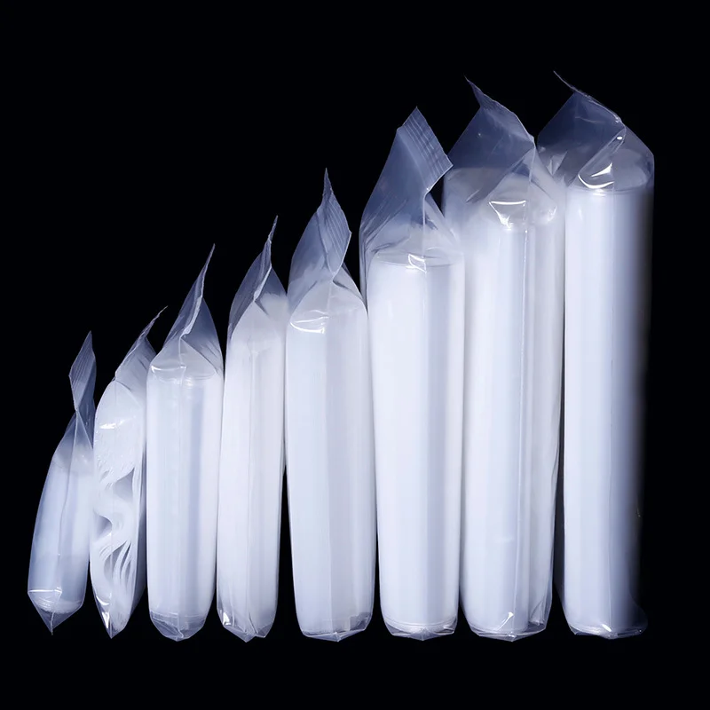 100pcs 지퍼 잠금 플라스틱 재사용 가능한 투명 지퍼 자체 밀봉 식품 보존 보관 가방 보석 포장 가방