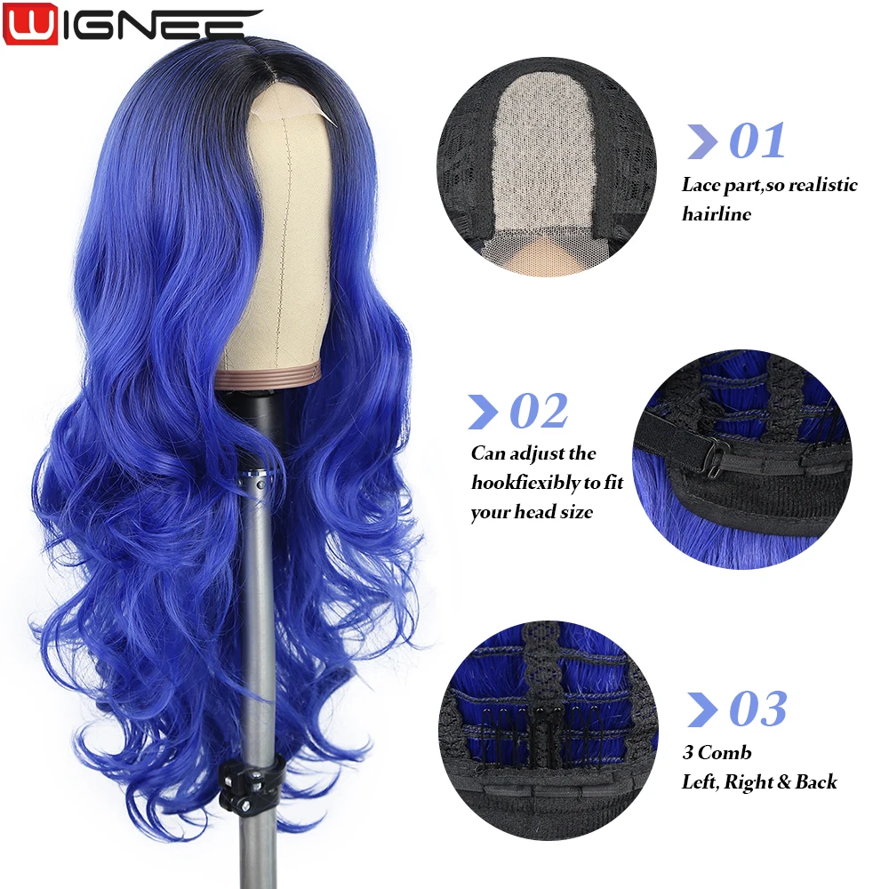 HOT Blue Hair Wigs Blue Wig Natural Wigs Women Natural Blue