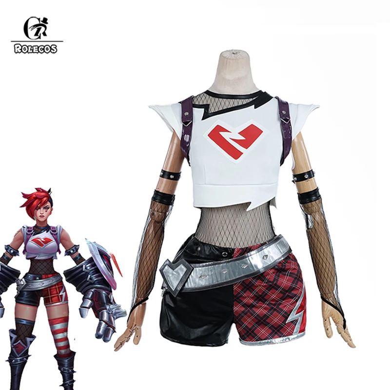 

ROLECOS LOL Heartache Vi Cosplay Costume Valentine's Day New Skin Women Combat Game Cosplay Costume Halloween Suit