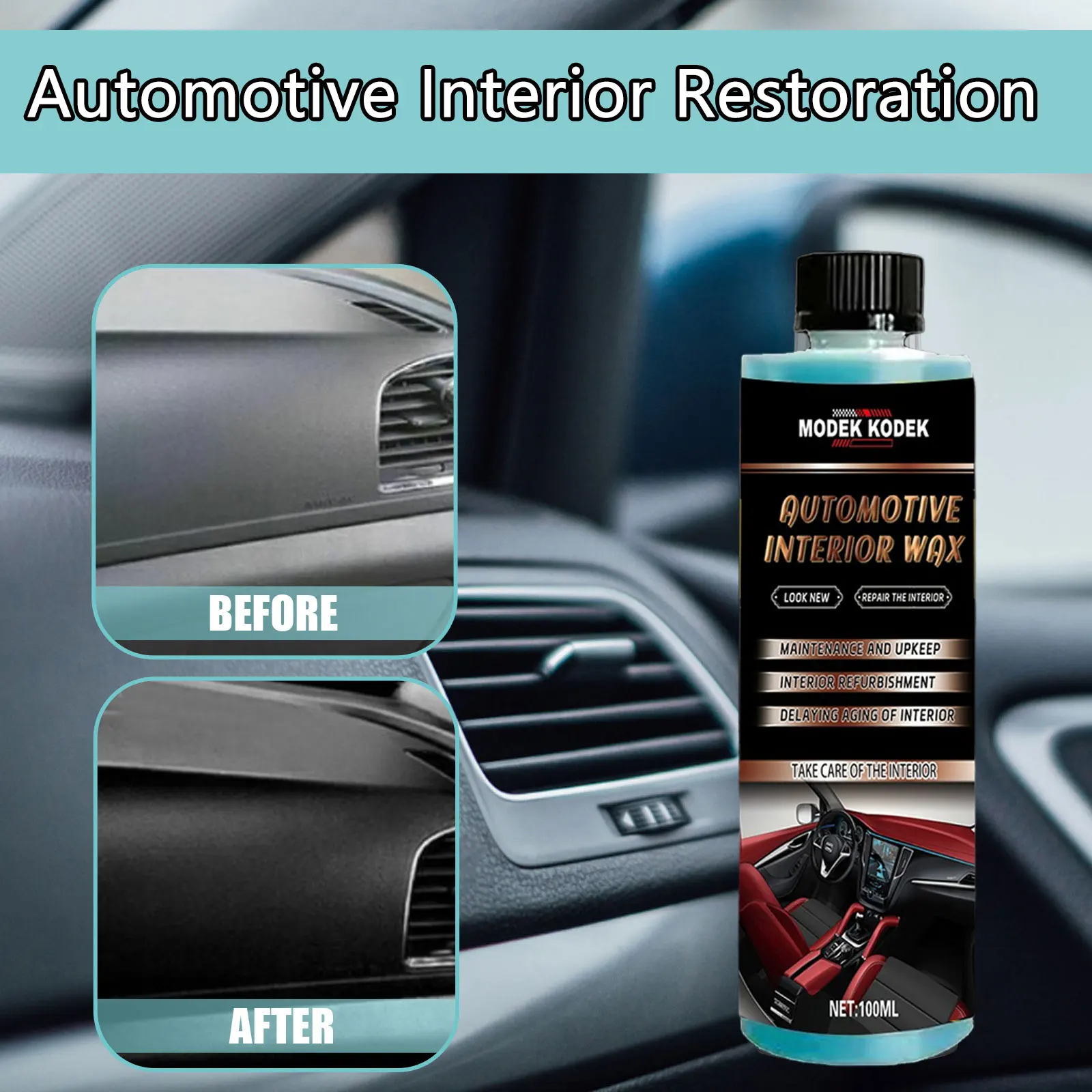 For Automotive Interiorors, Exterior Plastic Repair Agents-Retread Repairs, Dashboards, Tires, Synthetic Leather Furniture Wax D