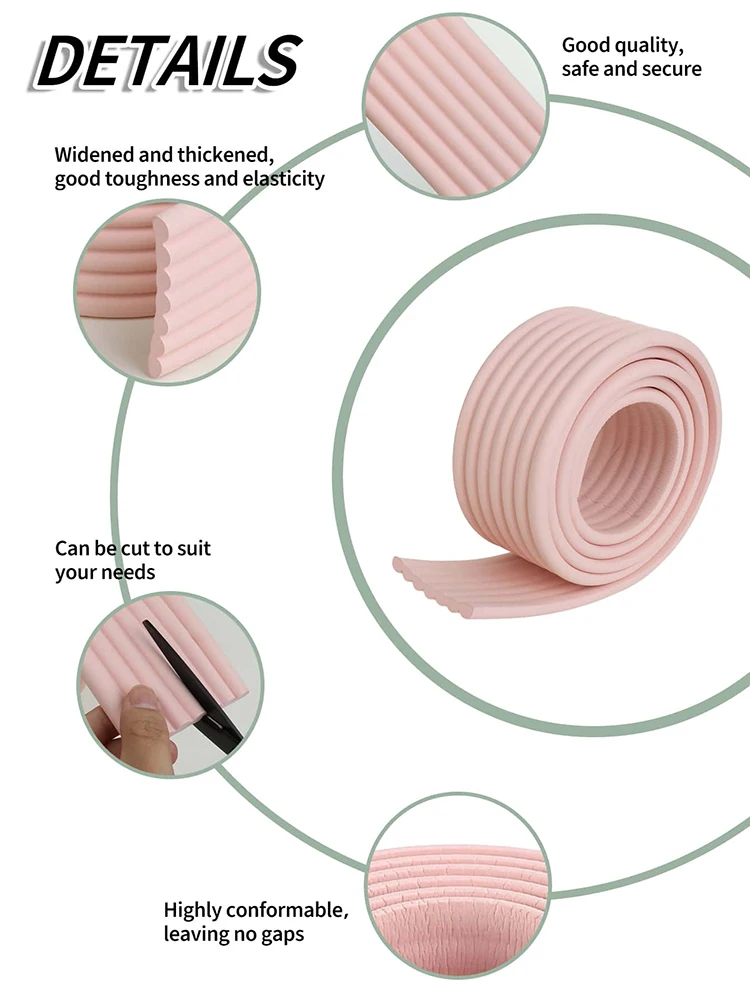 2M Baby Safety Desk Edge Guard Strip Table Corner Protector Kids Collision Cushion Foam Bumper Free Tape