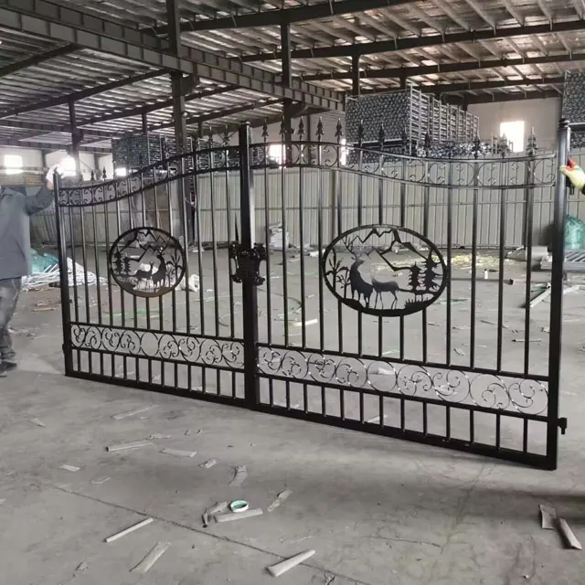 Main Gate Design Iron Fence And Gates Metal Laser Cut Garden Fence Wrought Iron For Garden