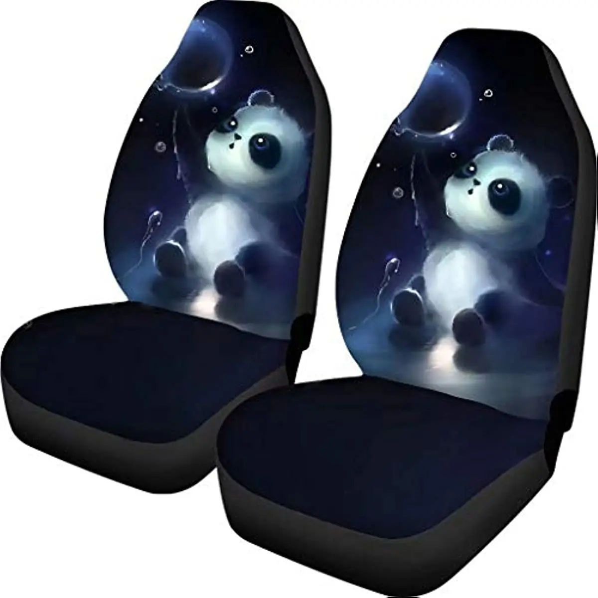 

Dellukee Car Seat Cover Panda Print Colorful Universal 2pc Front Car Seat Covers Protectors for Most Car Truck SUV Van
