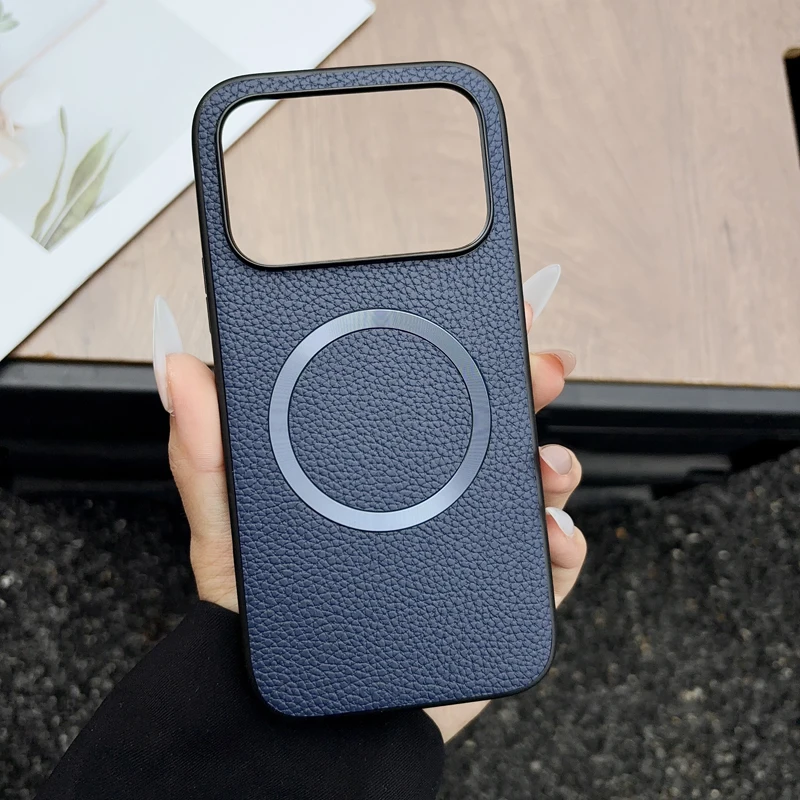 Premium Lichee Pattern PU Leather Magnetic Phone Case - Anti-Fall Protection