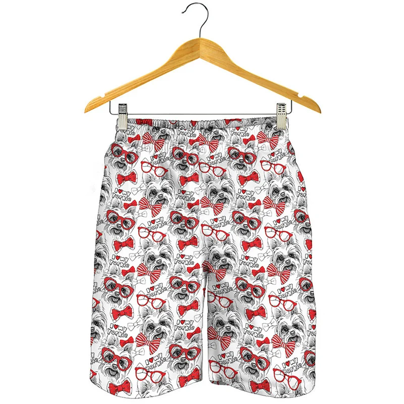 

Cute Yorkshire Terrier 3D Print Beach Shorts Men Surf Board Shorts Animal Dog Graphic Short Pants Quick Dry Swimming Trunks