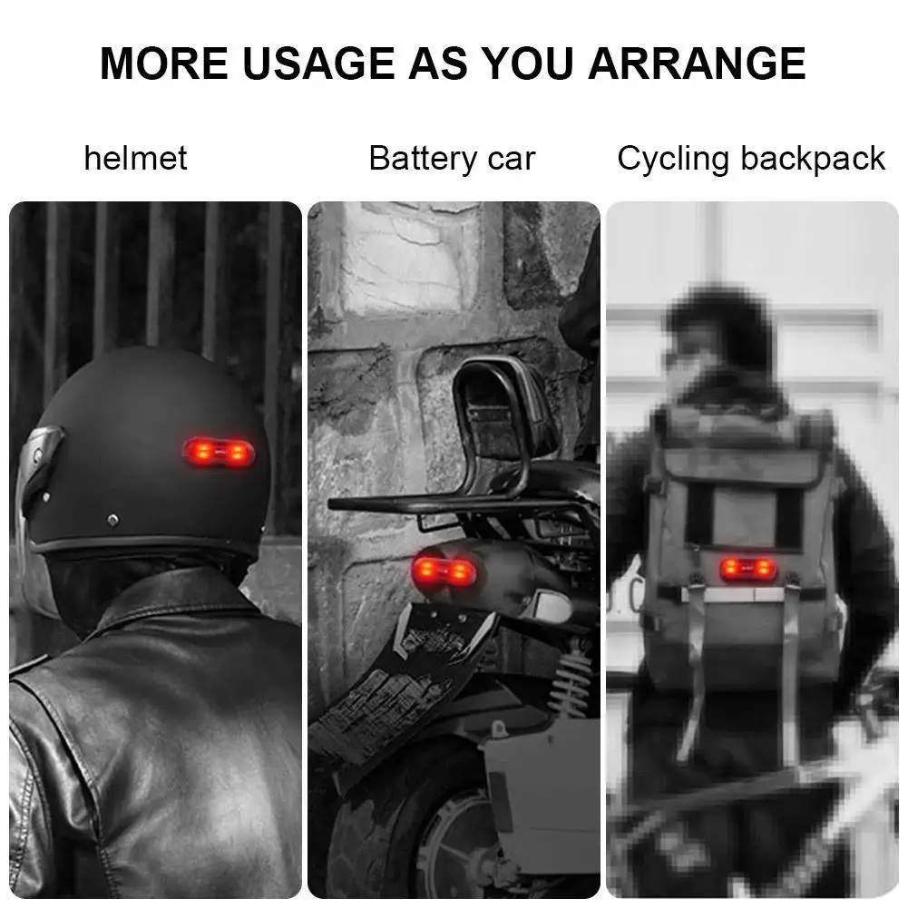 

Motorcycle Helmet Taillight Usb Rechargeable 3 Mode Ipx6 Warning Helmet Signal Led Bicycle Taillamp Safety Light Lamp Lamp D9c5