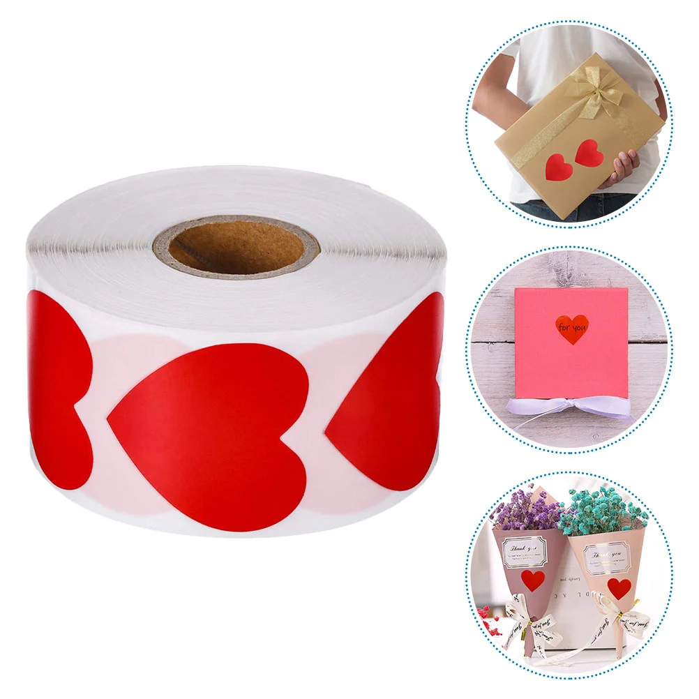 

500 Pcs/ Packing Bag Red Love Sticker Stickers Gift Decor Pvc Heart Self-adhesive