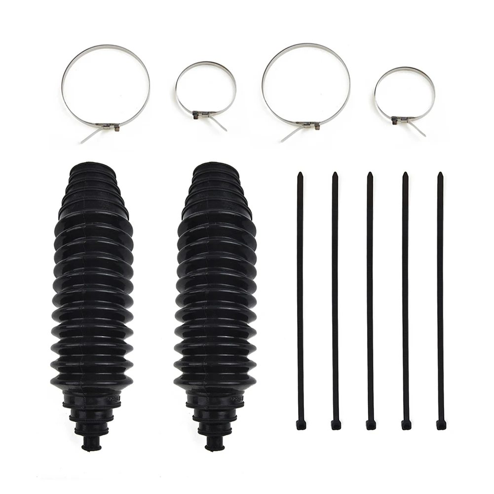 2 Pcs Set Universal Silicone Rack Pinion Steering Gaiter Pinion Boots+Cable Ties+Clamp Kit