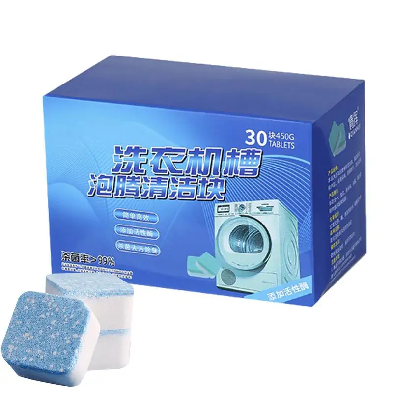 

Washing Machine Effervescent Tablets Washer Deep Cleaning Tablets Powerful Stain Remover For Bath Kitchen Room Laundry Tablets