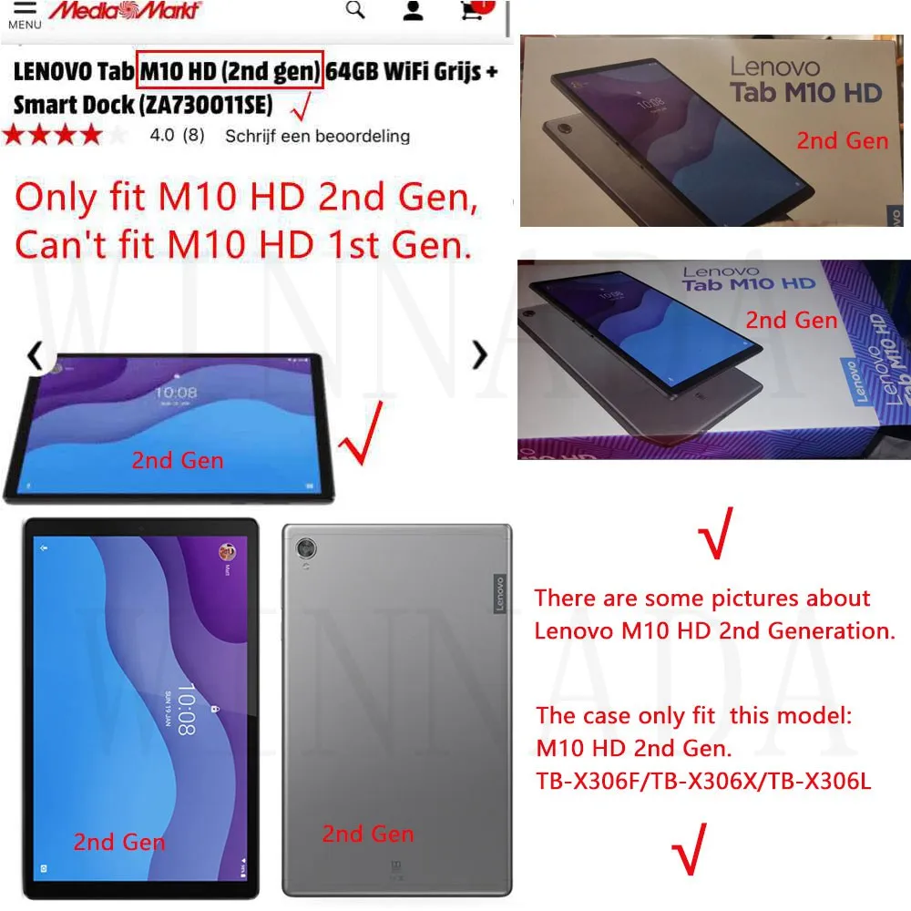   M10 HD 2nd Gen TB-X306F TB-X306X coque  M10 HD 2nd  10.1 TB-X306L
