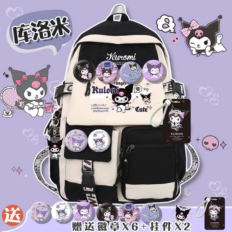 

Рюкзак Sanrios с аниме My Melody Kuromi, школьные принадлежности Cinnamoroll, школьная сумка для учеников 3-6 классов, сумка для кампуса, большой объем, подарок