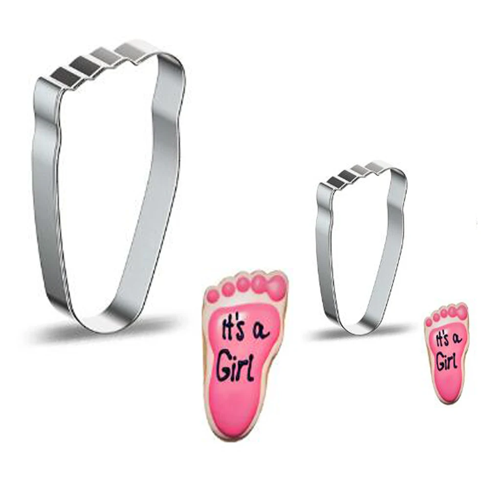 Baby Foot Stainless Steel Cookie Cutter 2pcs patisserie reposteria Biscuits Mould Pastry Shop Sugarcraft Fondant Cake Decor Tool