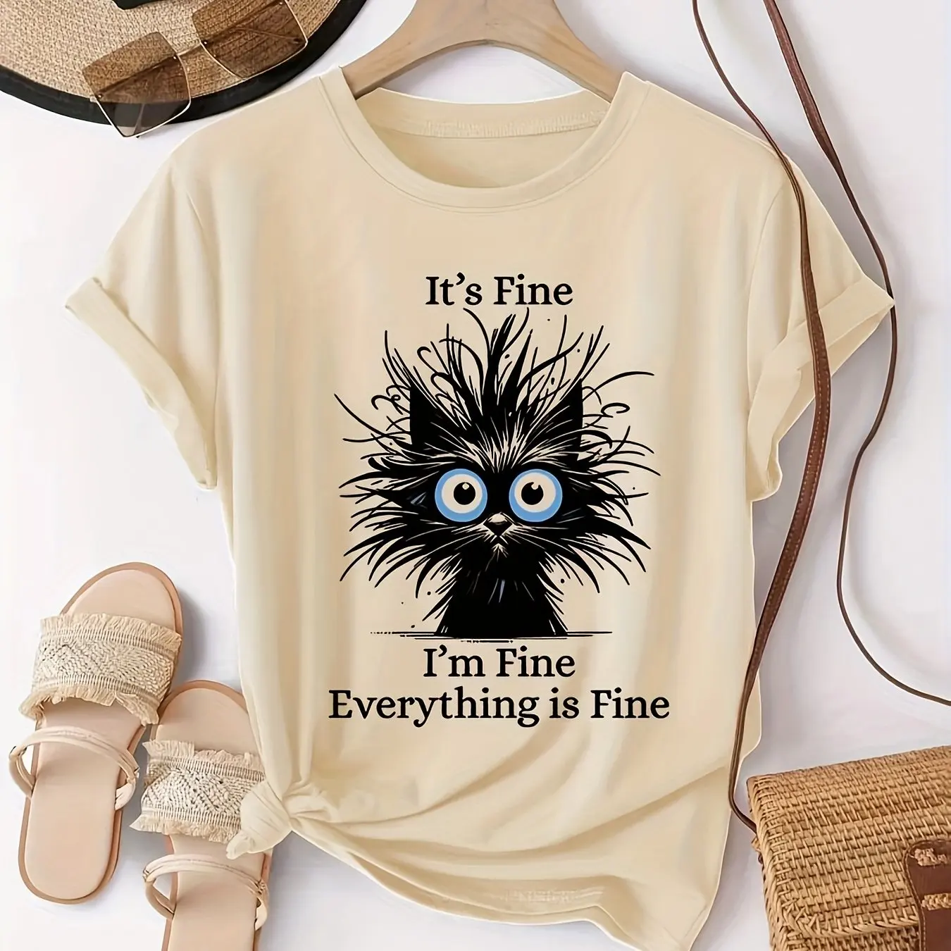 ตัวเลือกสินค้า เสื้อผ้าลายแมวตลก ผ้าฝ้าย 100% สวมใส่สบาย