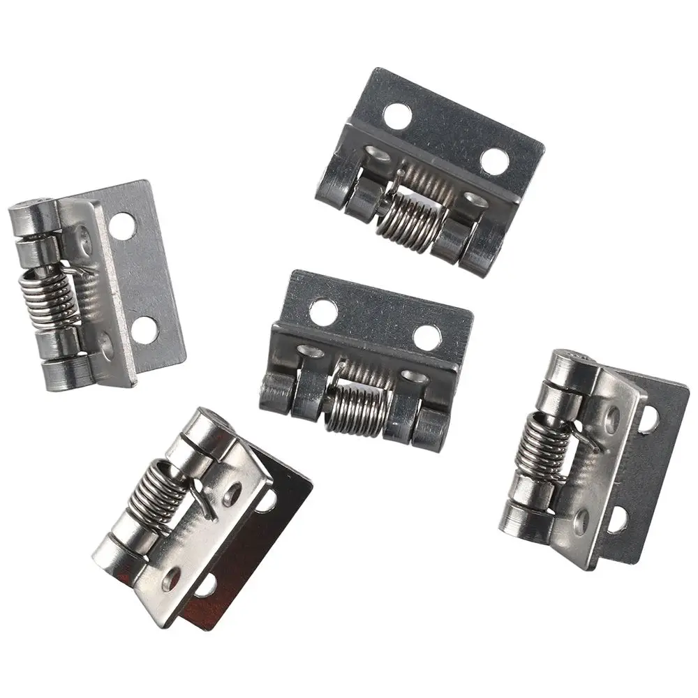 5pcs Heavy Duty 0.98" Spring Hinge Stainless Steel with Screws Loaded Hinges Brushed Hinges for Door Cabinet Small Box