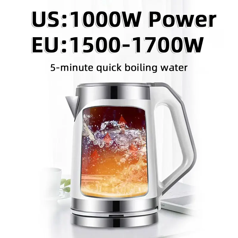 2L Electric Kettle,110V1000W,220V1500-1700W,Quickly Boiling Water,Automatic Power-Off,Double Scalding Protection,Food Grade 304 3