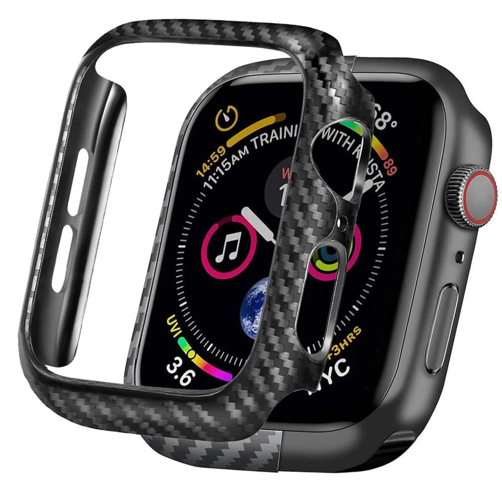 Kapak Apple watch case 44mm 40mm 45mm 41mm 42mm 38mm Karbon fiber Tampon Koruyucu iWatch serisi 7 3 4 5 6 SE 8 Aksesuarları_voghion.com