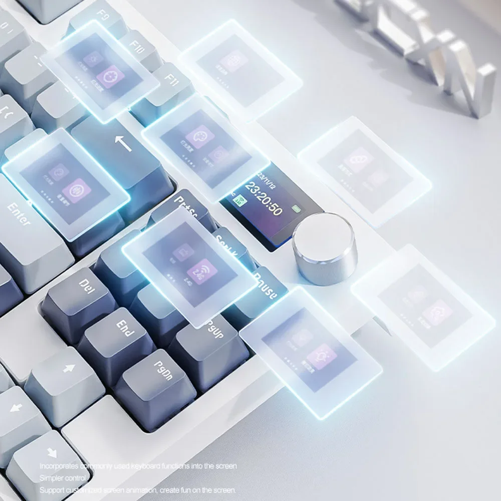 Attack Shark K86 RGB wireless mechanical keyboard hot swap metal knob TFT screen Bluetooth three-modes macro gaming keyboard