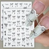 3D White Bowknot Flower Nail Art Sticker Ultra-thin Self-Adhesive Slider Summer Nail Art Decal Decoration DIY Manicure Accesorie 4