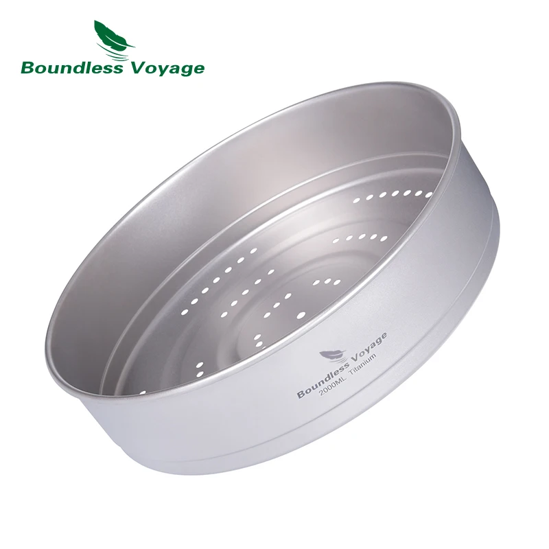 Boundless Voyage Titanium Steamer Pot Stock Soup Pot Set Outdoor Camping Cookware Lightweight Picnic Hiking Hanging