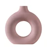European Pink Ceramic Openwork Vase Flower Arrangement Plant Decoration Entrance Dining Table Vase Interior Ornaments Decoration 5