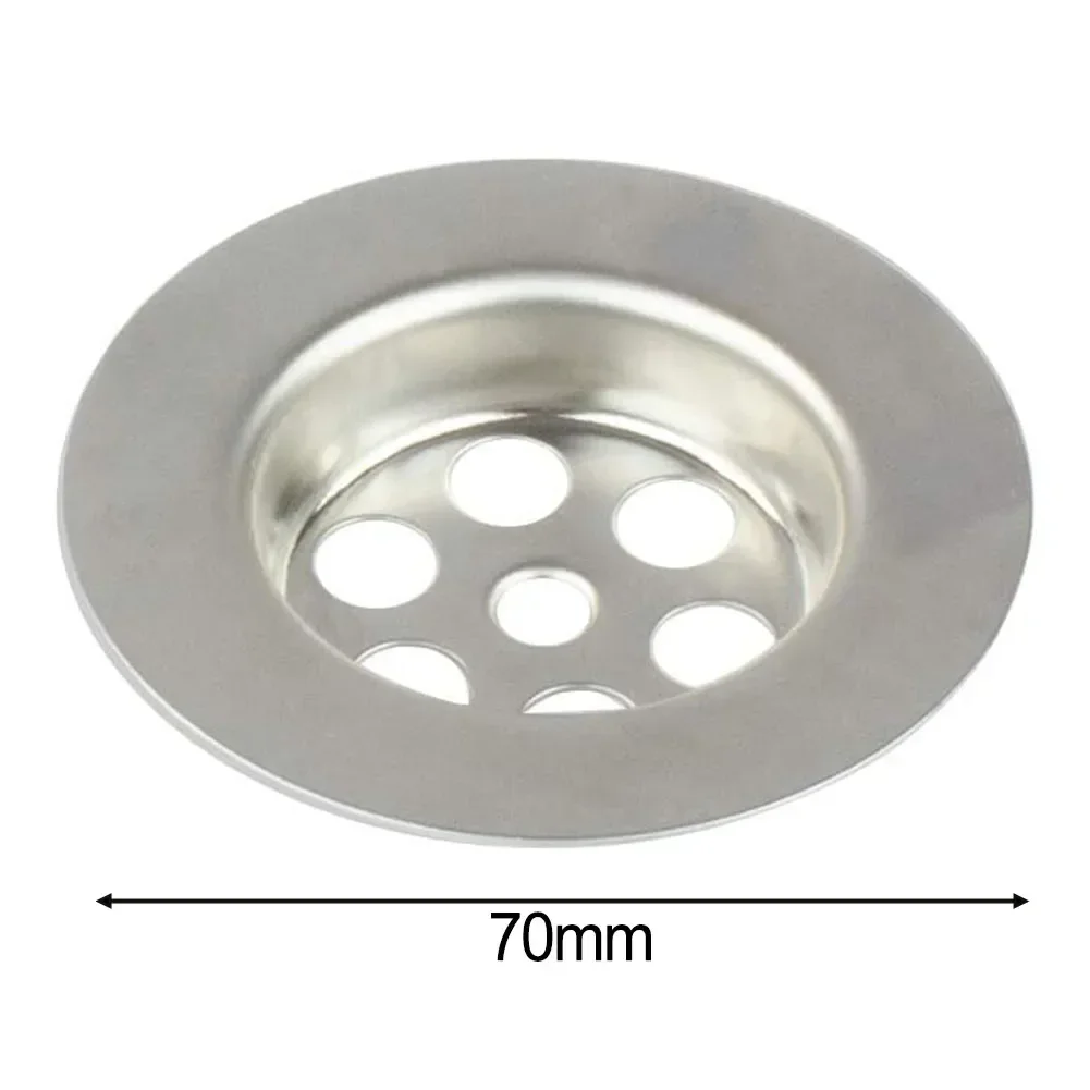 Diameter 70mm kitchen sink plug filter Bath Plug Hole Spare With Screw Stainless Steel Drain Accessories Plug Hole Covers 2 Set