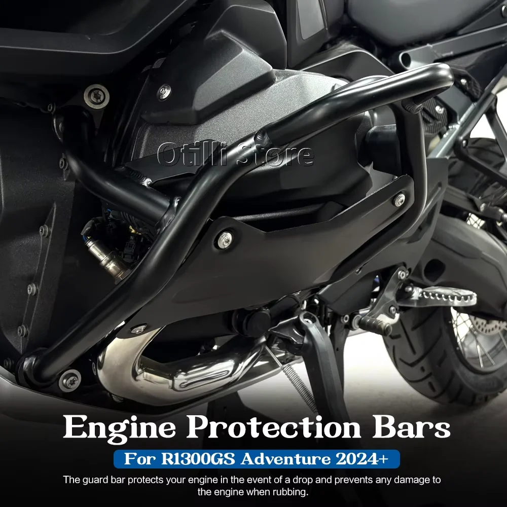 R1300GSA 2024 2025 엔진 보호 가드 오토바이 크래시 바 탱크 가드 프로텍터 블랙 (BMW R1300GS 어드벤처 R1300GS ADV 용)