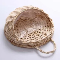 Hand Made Wicker Rattan Flower Planter Wall Hanging Wicker Rattam Basket Garden Vine Pot Plants Holder Garden Pots Wall Planter 3