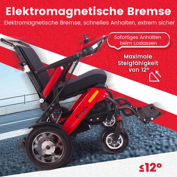 Sedia a rotelle elettrica Wisging con funzione di ribaltamento rapido |   Autonomia di 40 km, motori brushless da 700W |   Freno elettromagnetico per tutti i terreni