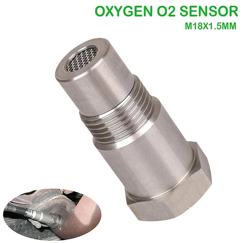 Oxygen O2 Sensor Spacer Adapter Connector Fix Check Engine Light Converter M18X1.5 Filter Screen