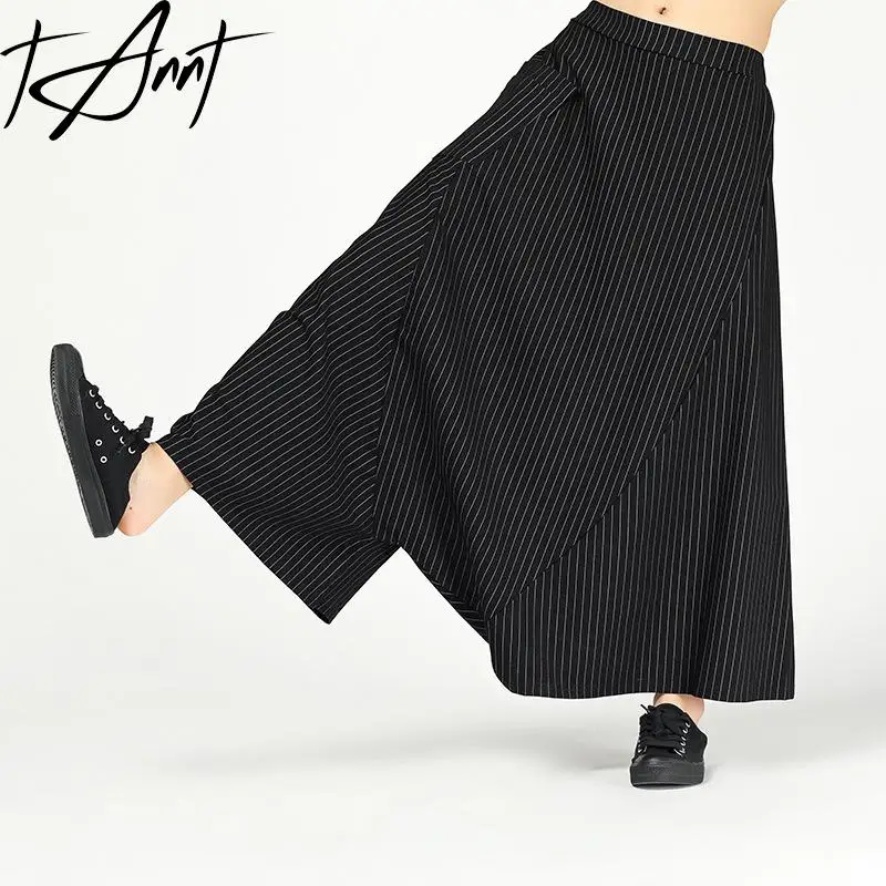 

Women Pants Asymmetry Stripes Harem Pants Irregular Black High Waist Long Loose Leisure Sweatpants Fashion Trousers Women 2023