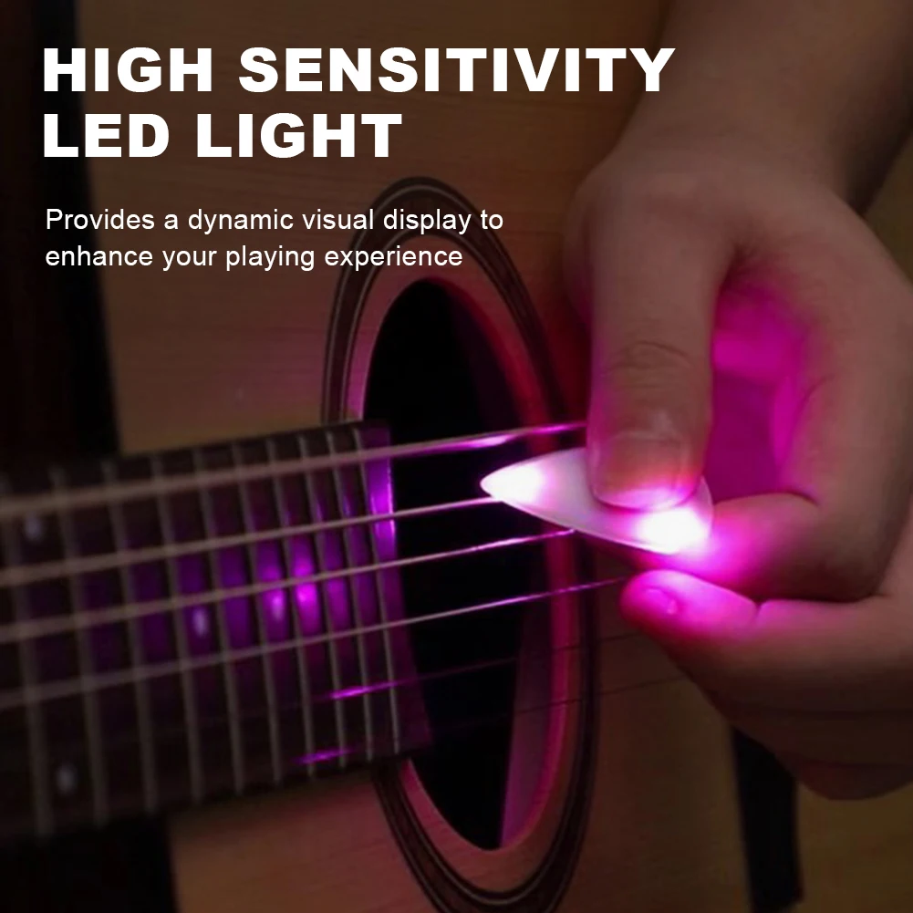 2/1PCS Guitar Touch Luminous Pick Electric Guitar Picks LED Luminous Pick Plectrums for Bass Electric Guitarists