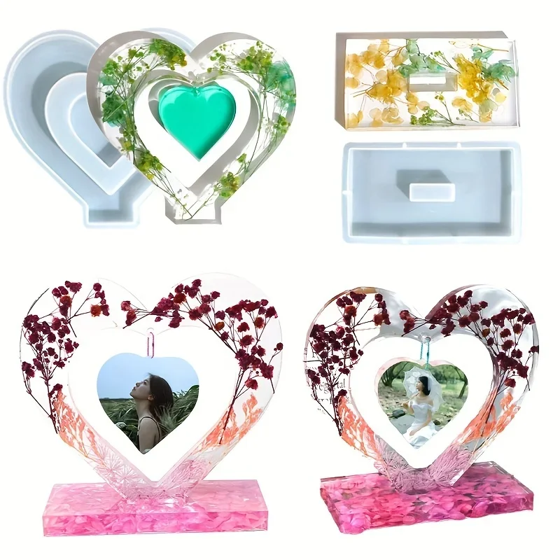 1set Resin Photo Frame Mold Set for DIY Casting Epoxy Mould