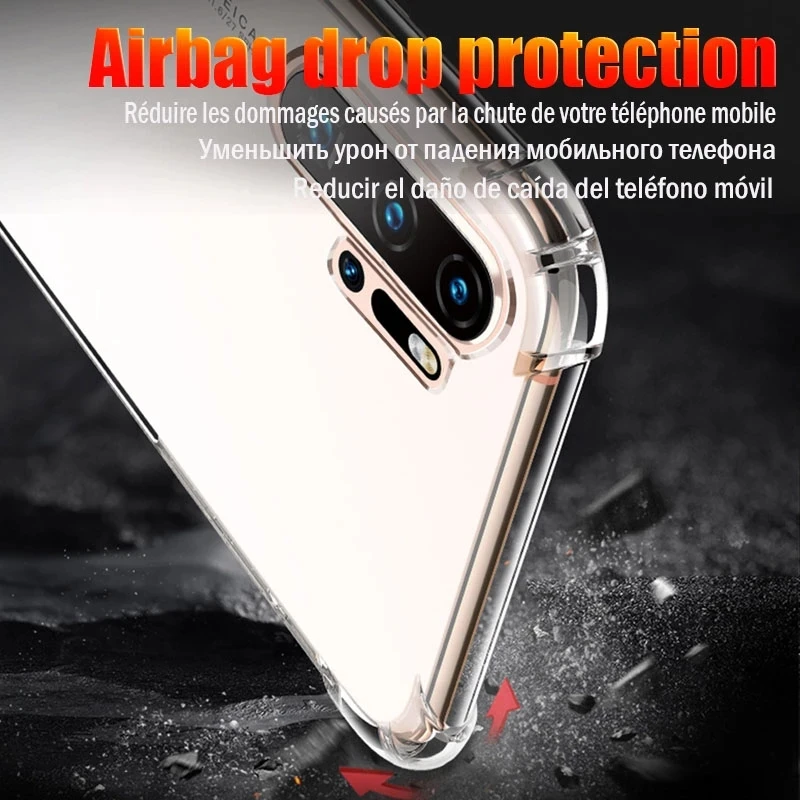 Shockproof Clear Silicone Phone Case with Four-Corner Protection
