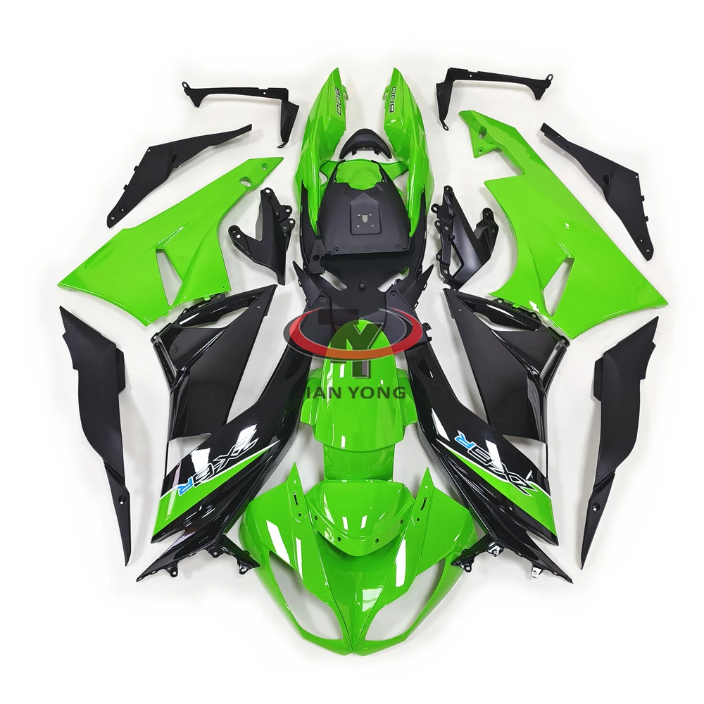 

For Kawasaki ZX6R 2009 2010 2011 2012 Bodywork Cowling Full Fairing Kit Motorcycle ZX 6R 636 Green glossy black print