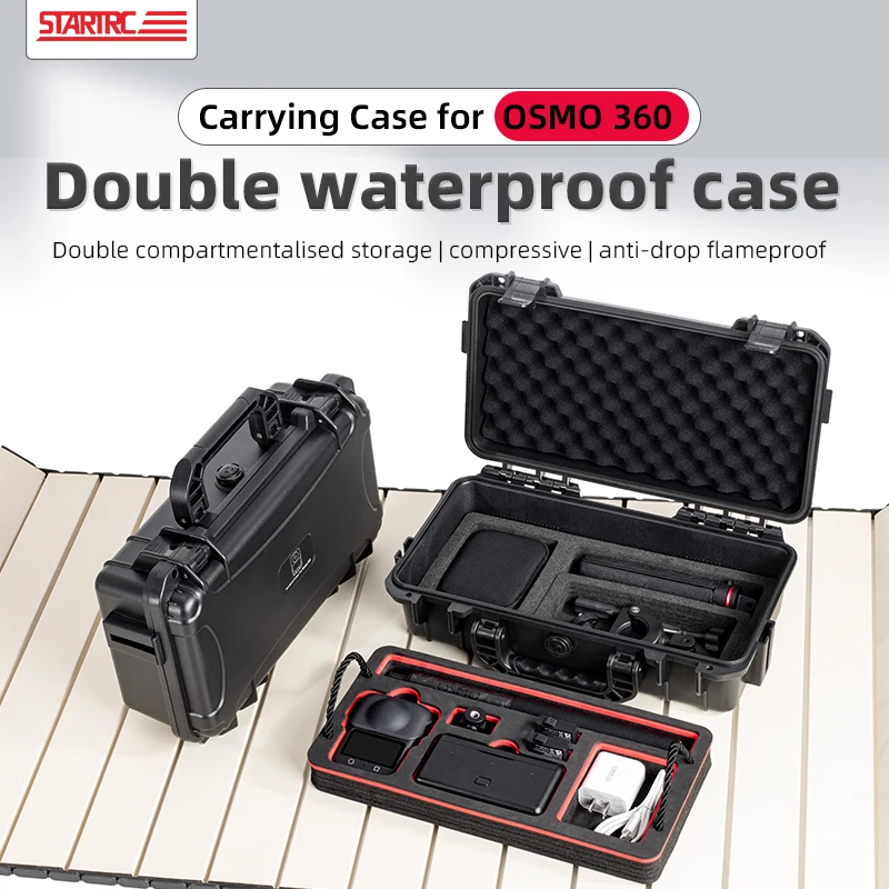 Custodia Rigida Impermeabile Per DJI Osmo 360 | Doppio Strato EVA Con Scomparti Personalizzati | Leggera 1,1 Kg