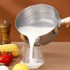 430 Stainless Steel Soup Pot Japanese-style Snow Pot Flat Bottom Non-stick Wok Wooden Handle Stew Pot Milk Pot Kitchen Cookware 3