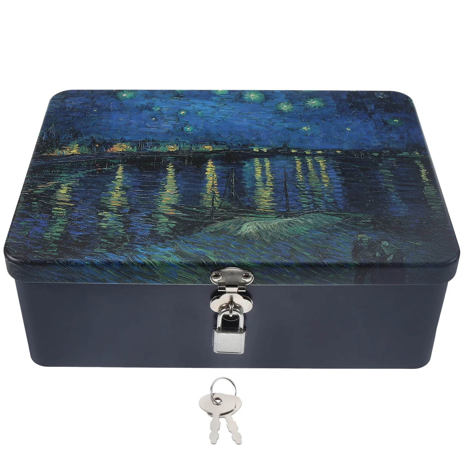 

Locking Keepsake Box Tinplate Storage Box Padlock Storage Tin Canister Retro Candies Jars Can Gift Case