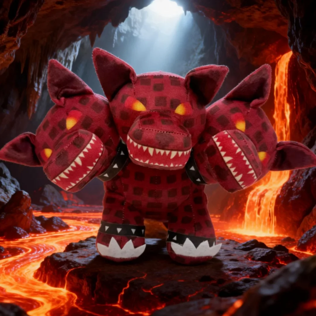 Kawaii Game Steal a Brainrot Cerberus Plushie Stuffed Doll Toys Peripherals Soft Red Monster Cerberus Plush Doll Pillow Room Dec