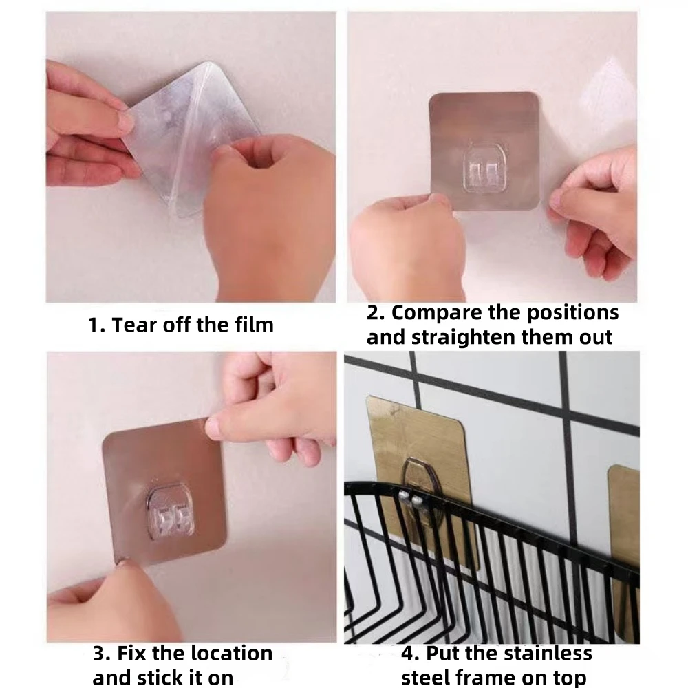 Transparent Self Adhesive Hooks Hanging Holder Shelf Hook for Kitchen Bathroom Wall Storage Rack Fixing Stickers Gadgets 20pcs adhesive wall hook
