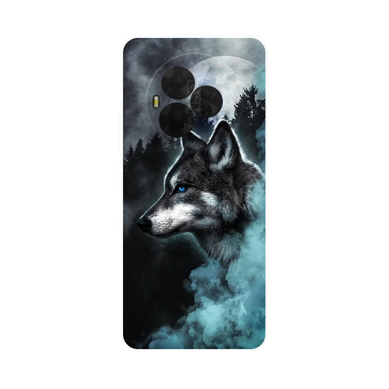 Flower Wolf Silicone Phone Cover - Soft TPU Shockproof Bumper