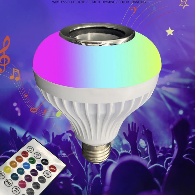 RGB Bluetooth Music Ball Bubble Light Super Bright LED 7 Color Bulb Cool Light Wireless Remote Control with Sound Stage