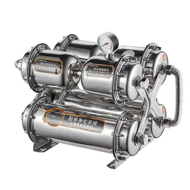 Yili เครื่องกรองน้ําเชิงพาณิชย์สําหรับห้องครัวหน้าแรกระบบกรองการดื่มโดยตรงสแตนเลสไหลสูง 4